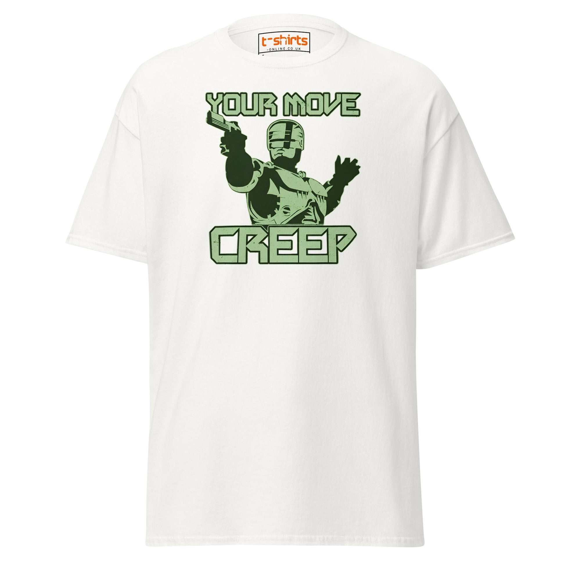 Your Move Creep Funny Robot T-Shirt - White - T-Shirts Online