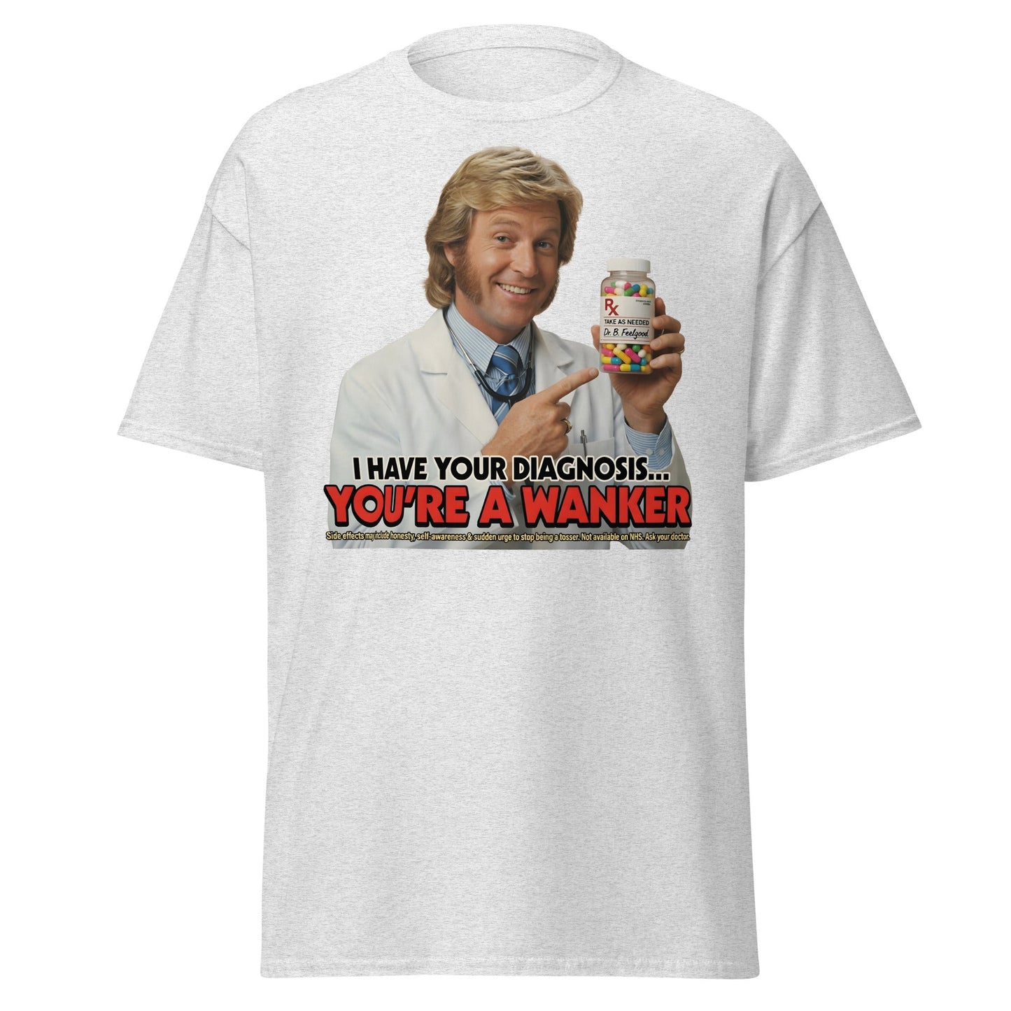 You're A Wanker Diagnosis T-Shirt – Funny Doctor Meme Tee - Ash - T-Shirts Online