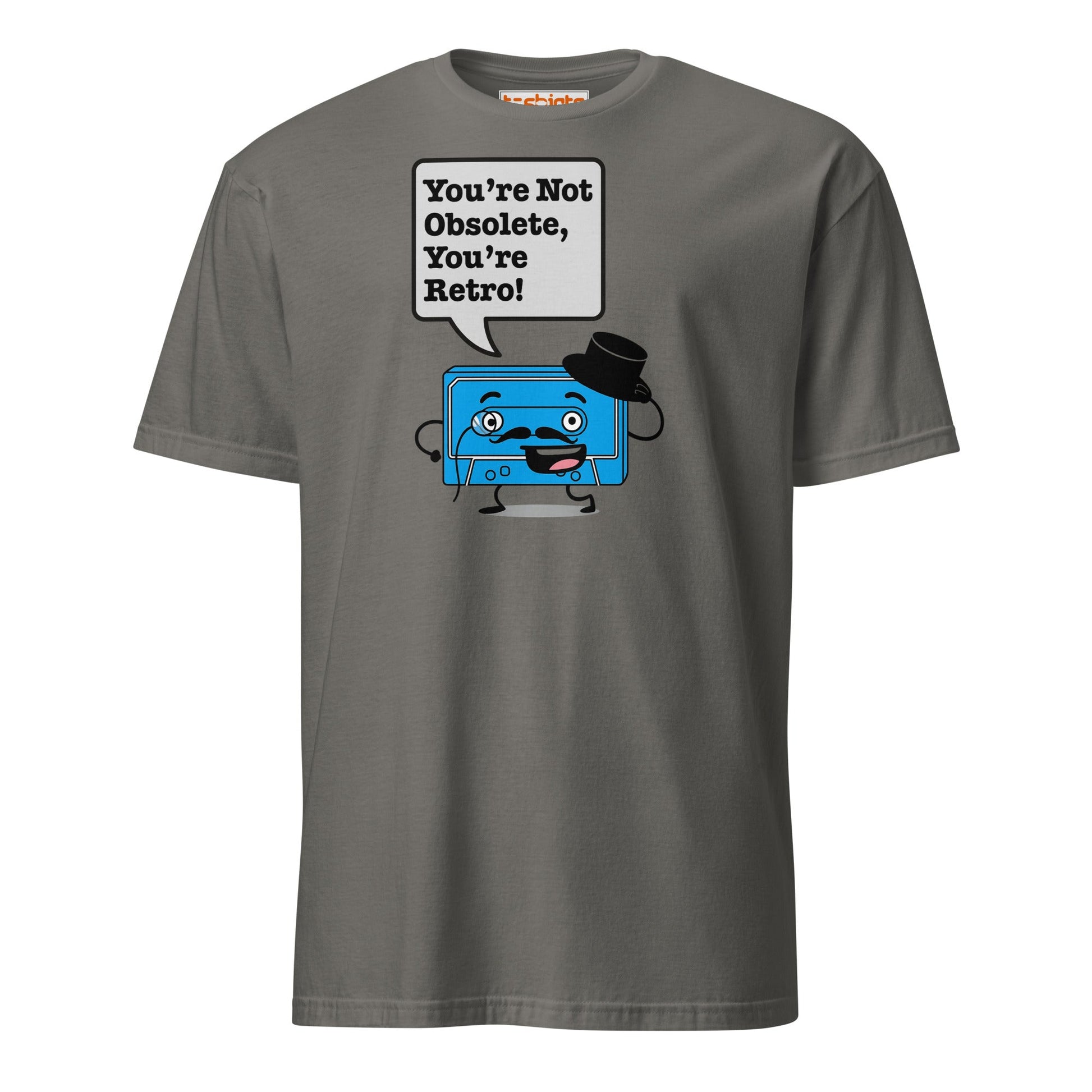 You're Not Obsolete Retro Cassette T-Shirt - Charcoal - T-Shirts Online