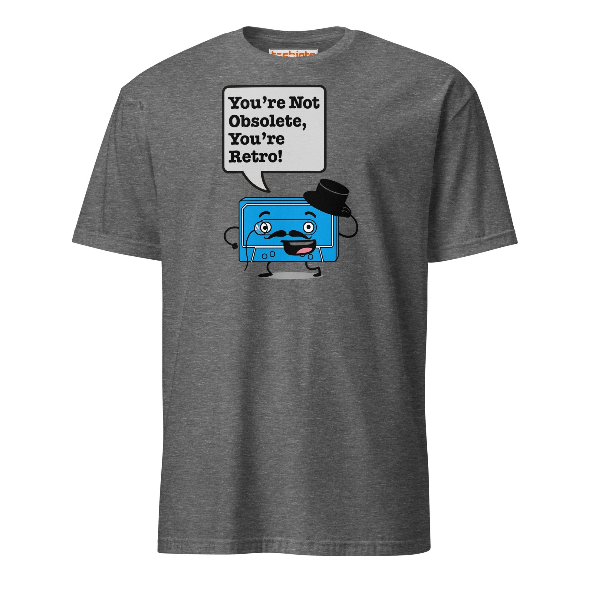 You're Not Obsolete Retro Cassette T-Shirt - Graphite Heather - T-Shirts Online