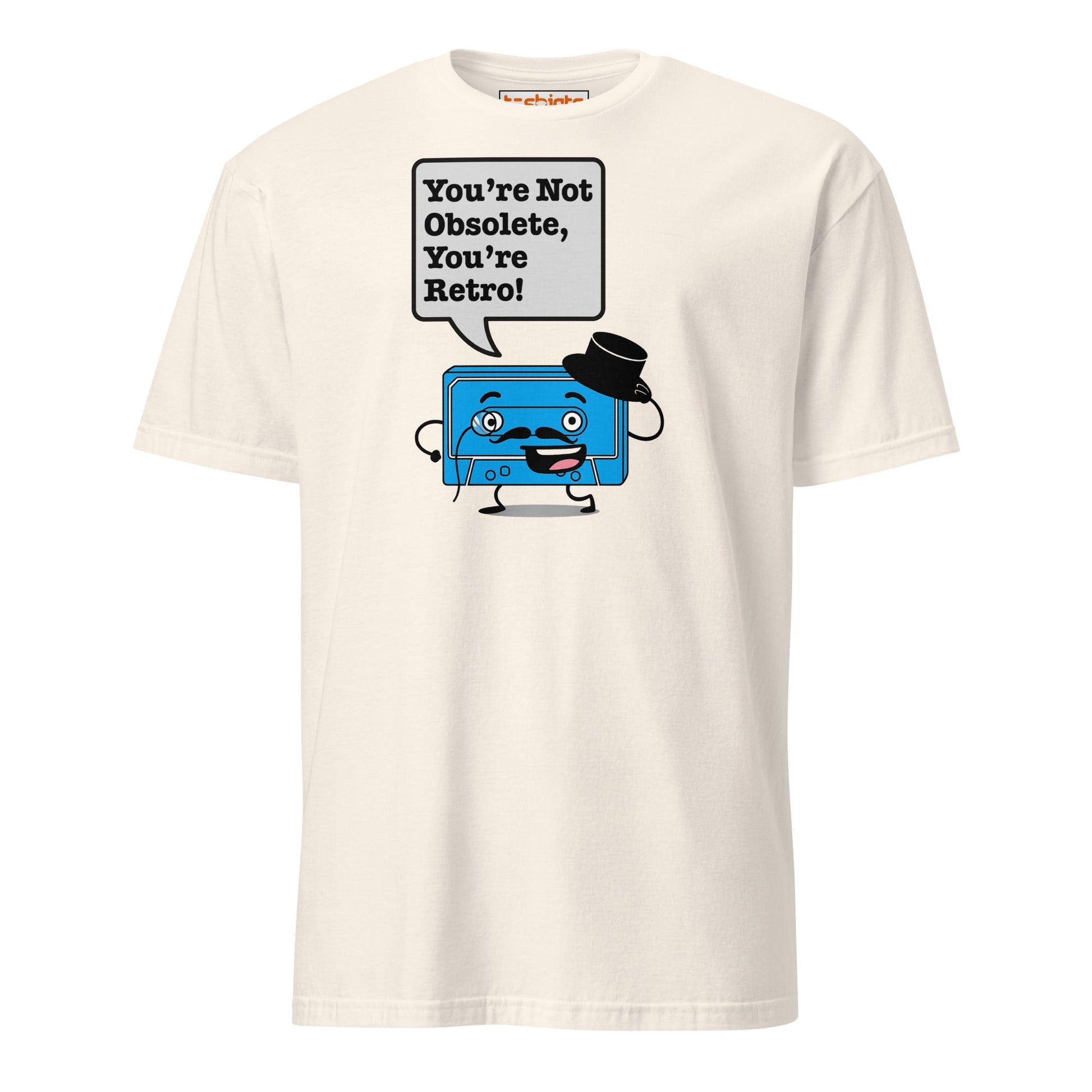 You're Not Obsolete Retro Cassette T-Shirt - Natural - T-Shirts Online