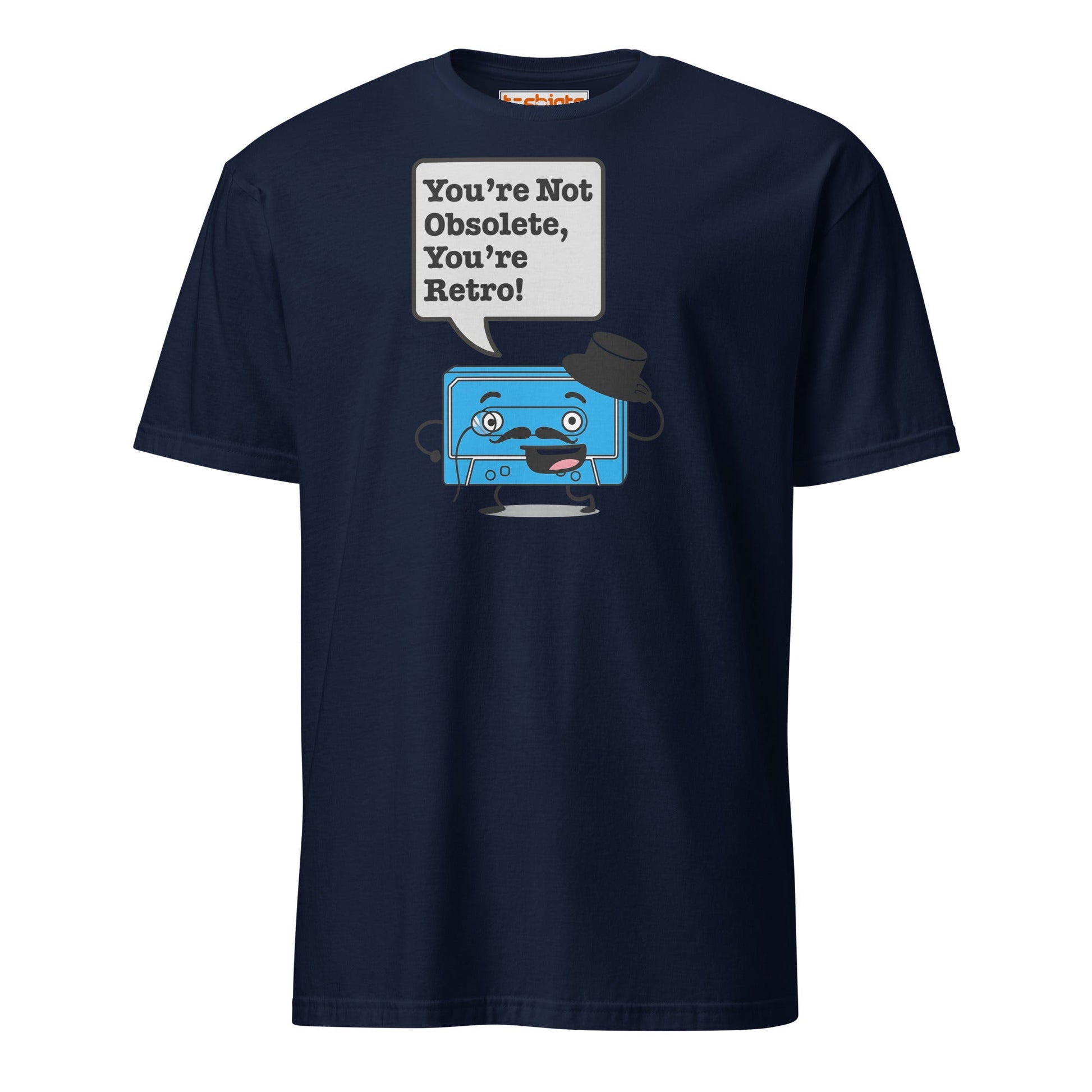 You're Not Obsolete Retro Cassette T-Shirt - Navy - T-Shirts Online