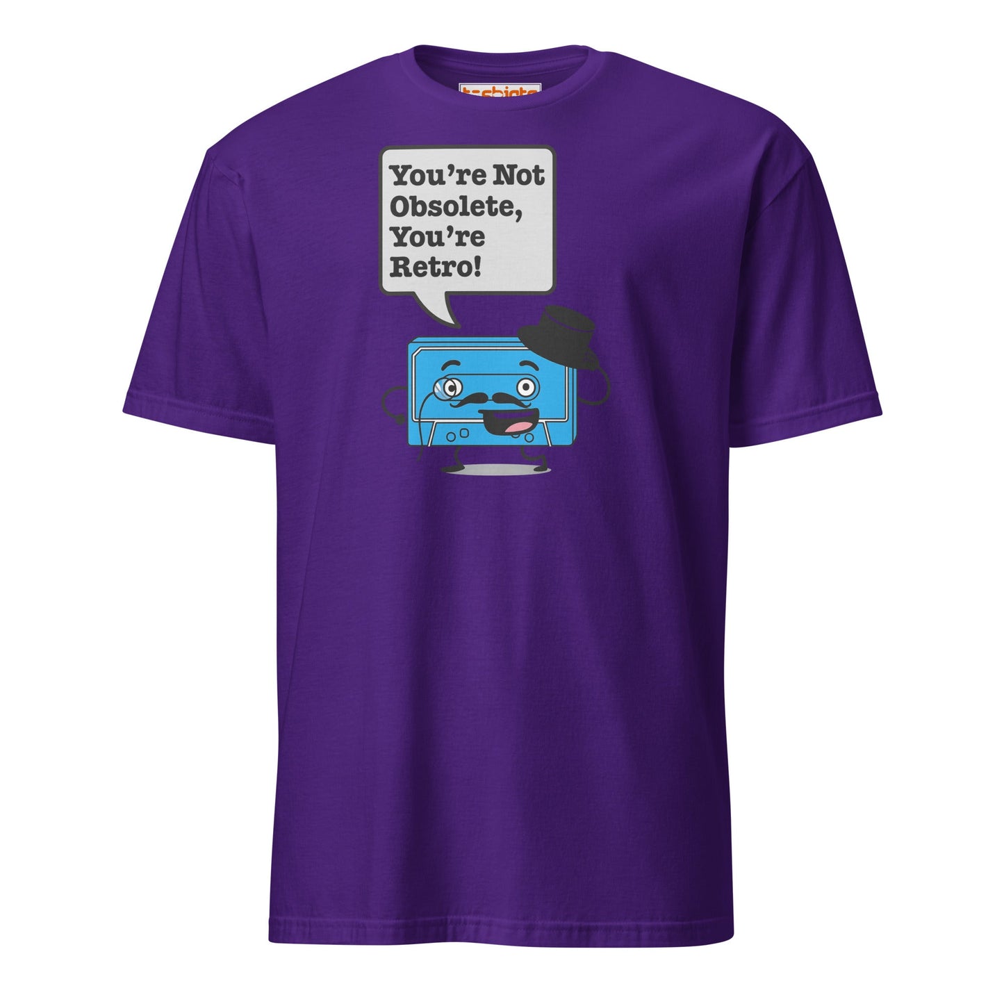 You're Not Obsolete Retro Cassette T-Shirt - Purple - T-Shirts Online