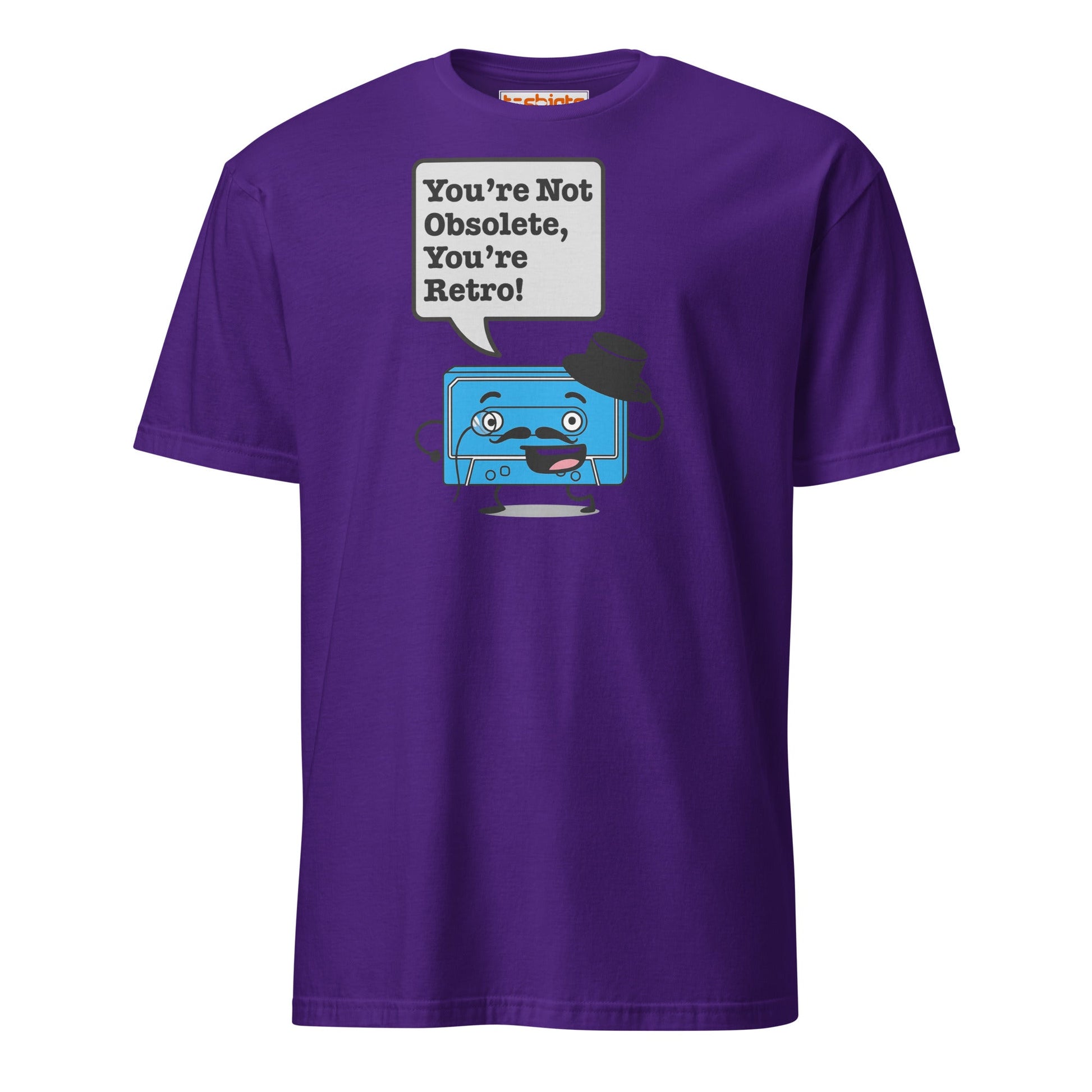 You're Not Obsolete Retro Cassette T-Shirt - Purple - T-Shirts Online