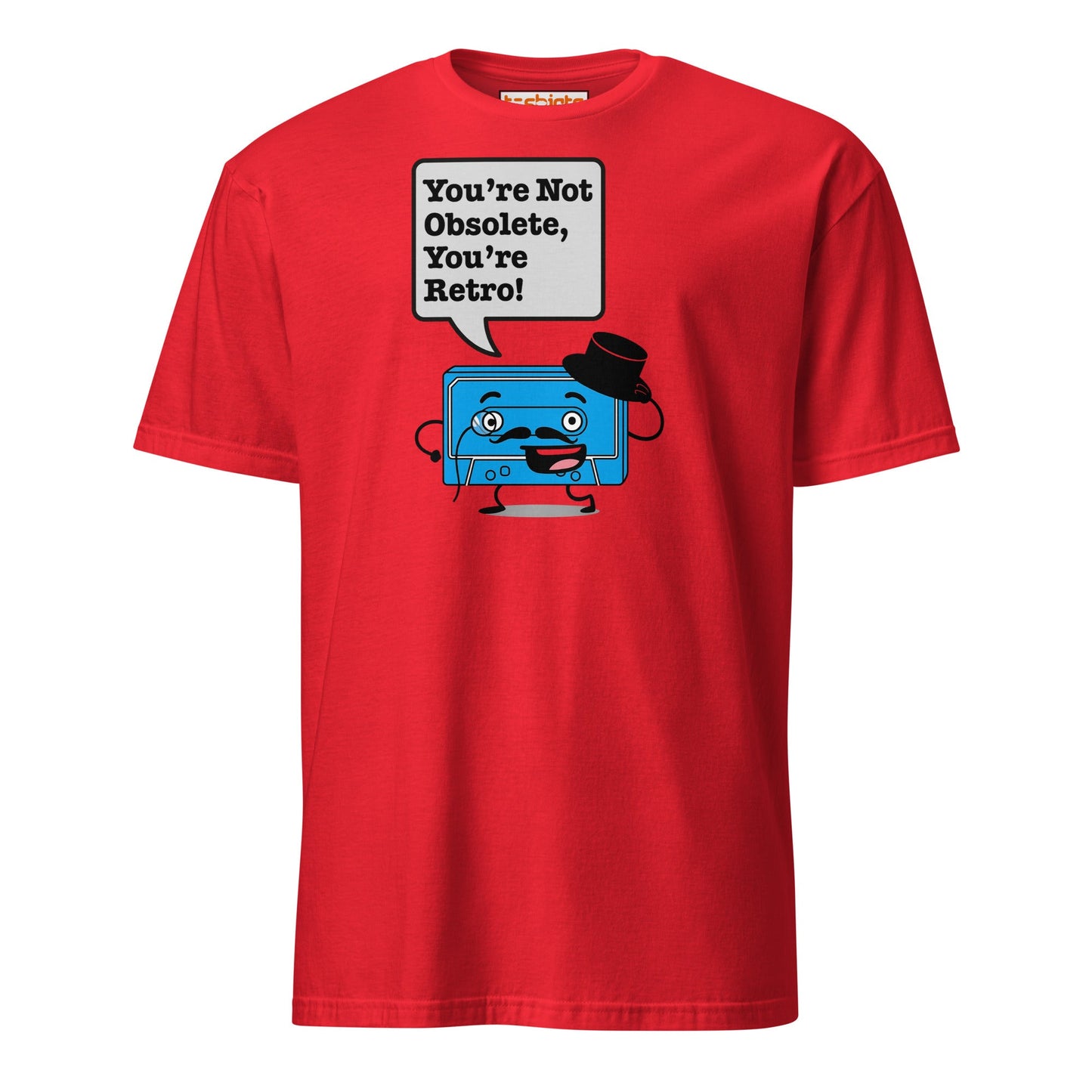 You're Not Obsolete Retro Cassette T-Shirt - Red - T-Shirts Online