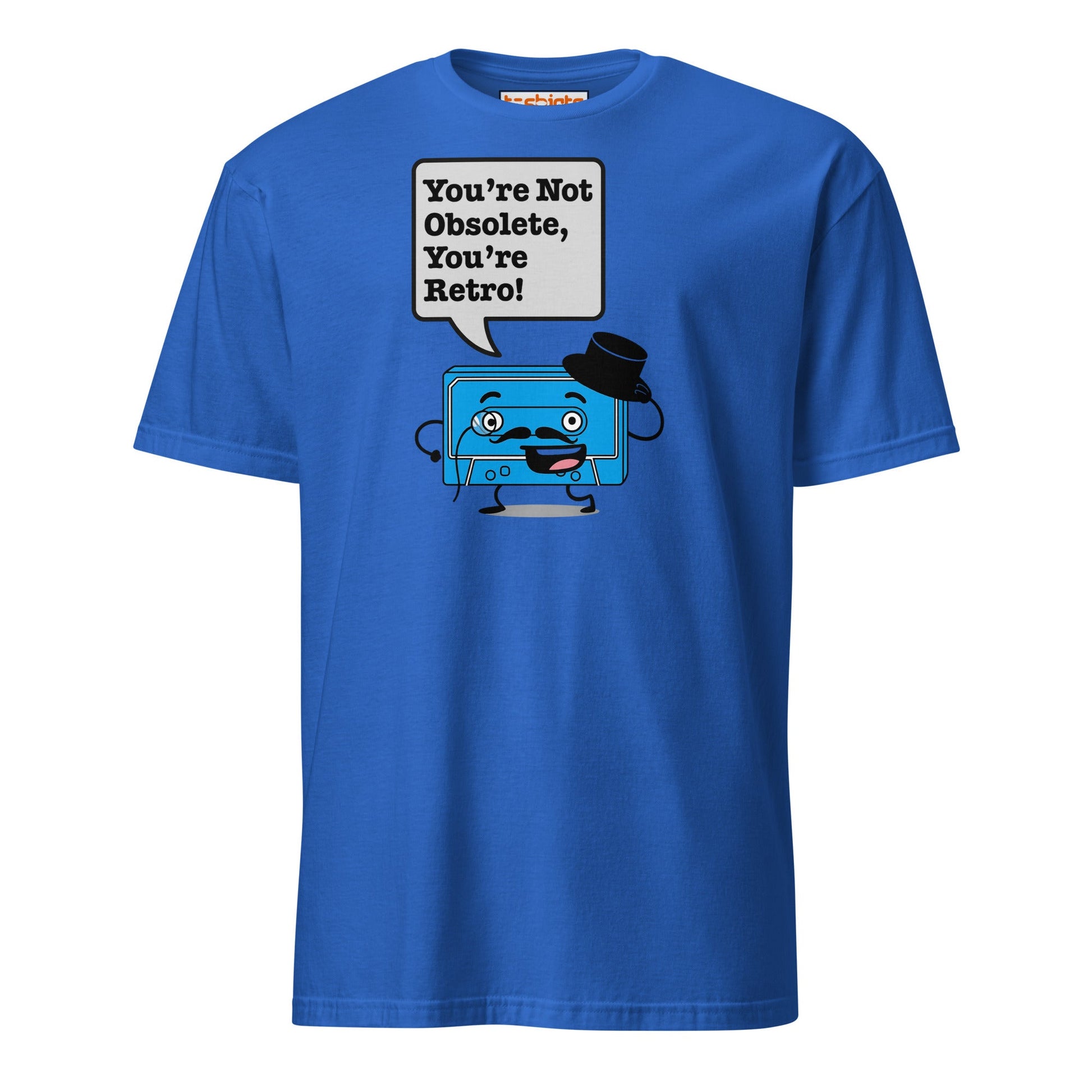 You're Not Obsolete Retro Cassette T-Shirt - Royal - T-Shirts Online