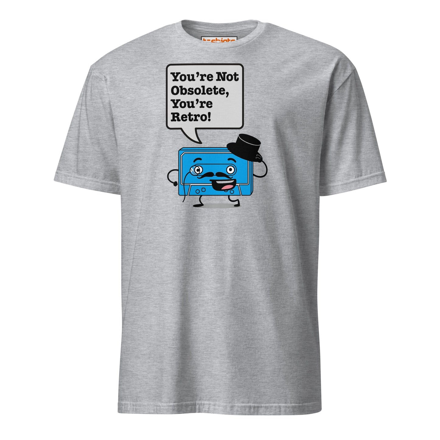 You're Not Obsolete Retro Cassette T-Shirt - Sport Grey - T-Shirts Online