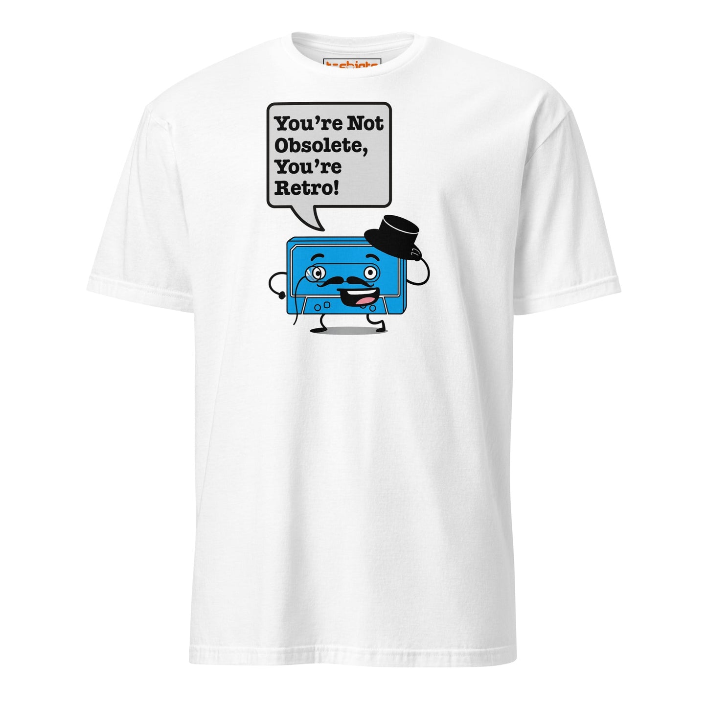 You're Not Obsolete Retro Cassette T-Shirt - White - T-Shirts Online