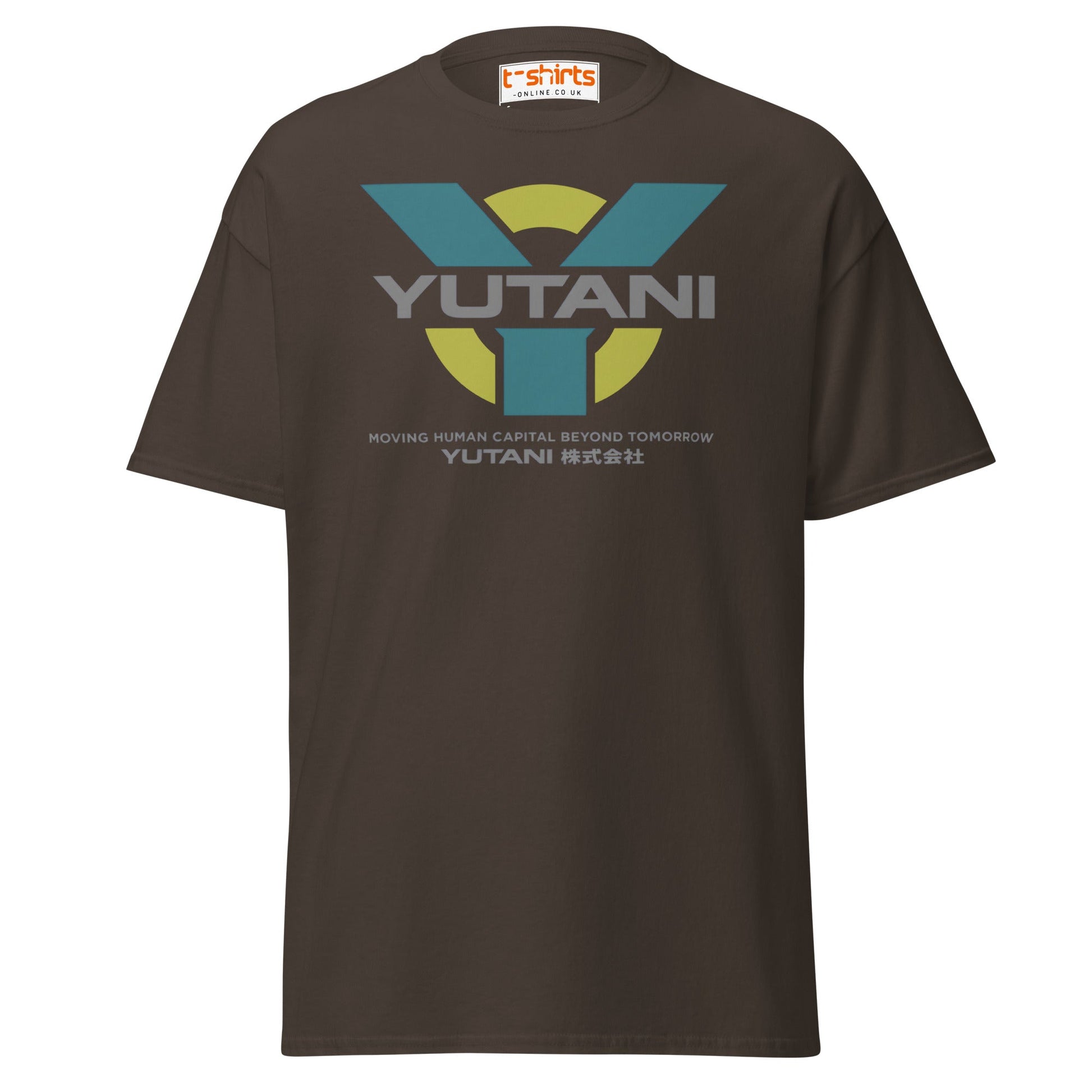 Yutani Corporation T-Shirt | Sci - Fi Parody Logo Tee - Dark Chocolate - T-Shirts Online