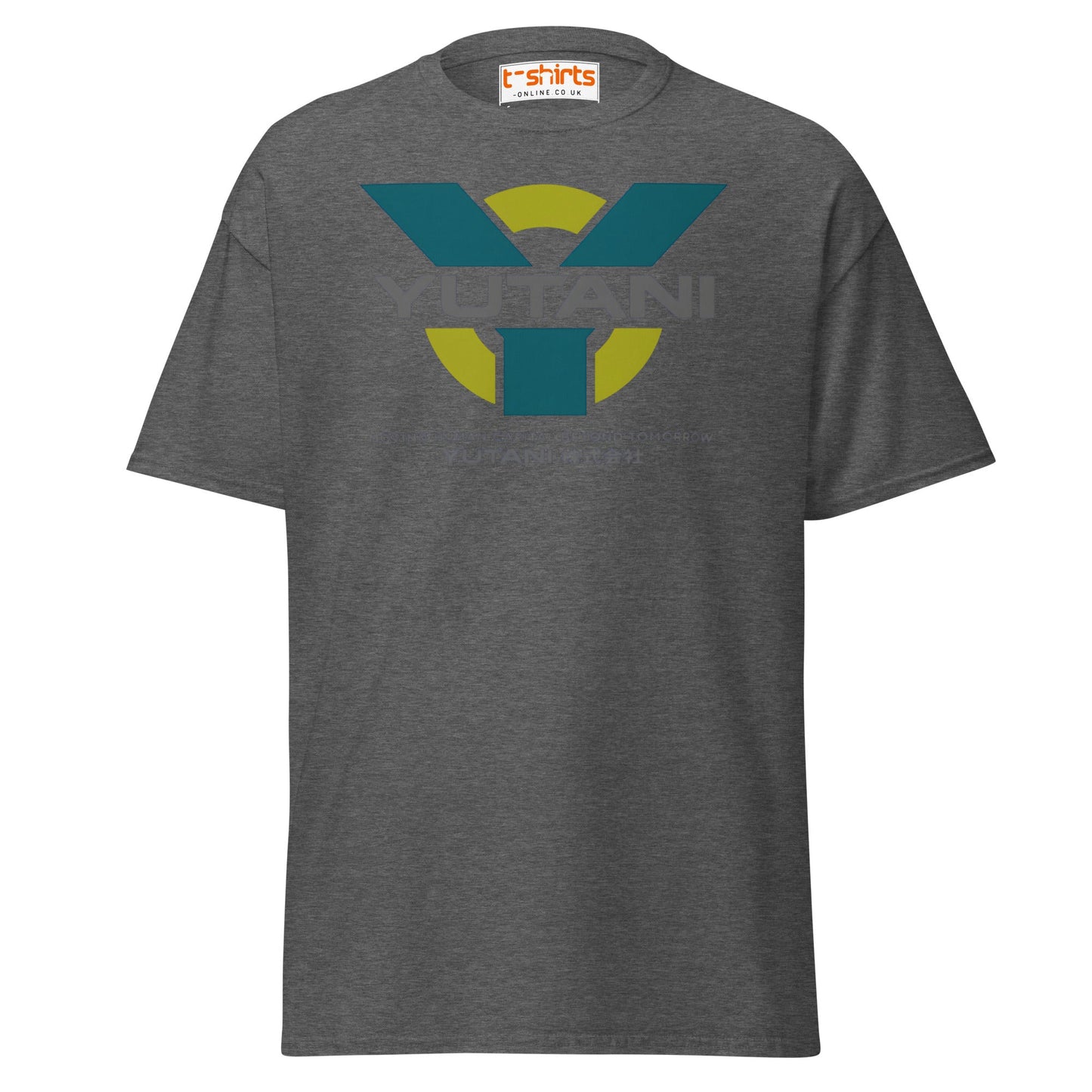 Yutani Corporation T-Shirt | Sci - Fi Parody Logo Tee - Dark Heather - T-Shirts Online