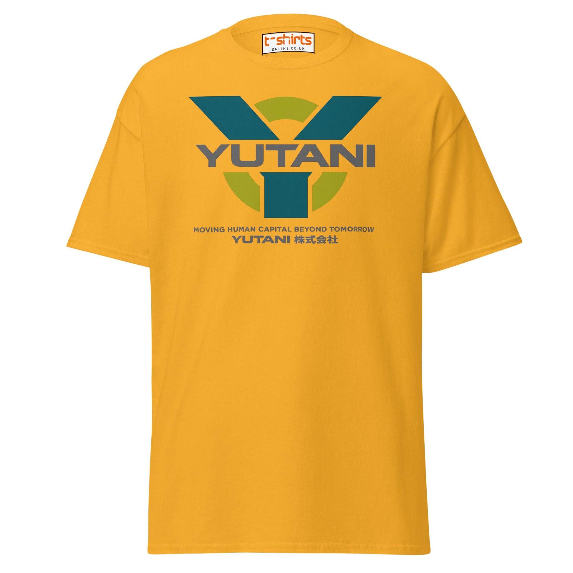 Yutani Corporation T-Shirt | Sci - Fi Parody Logo Tee - Gold - T-Shirts Online