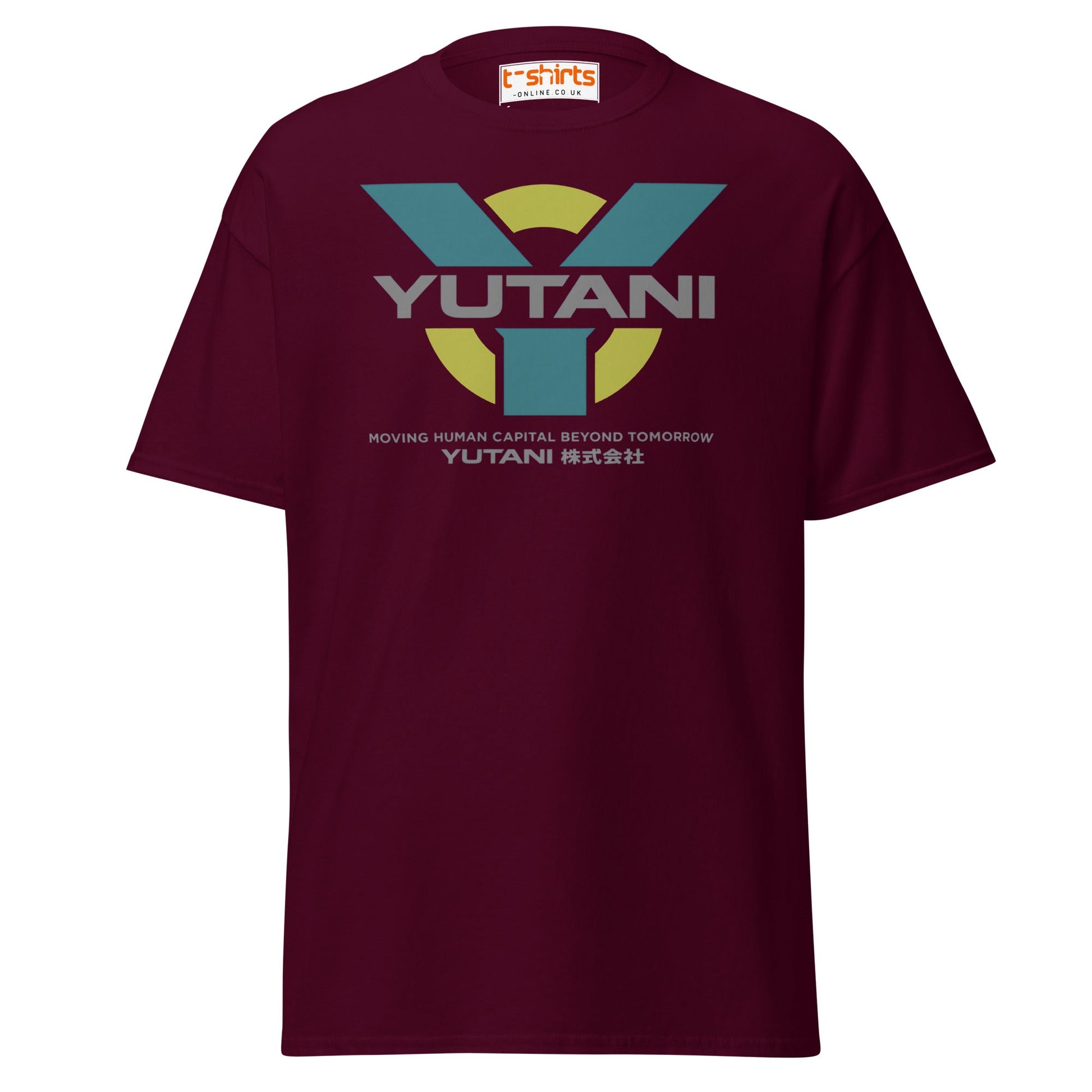 Yutani Corporation T-Shirt | Sci - Fi Parody Logo Tee - Maroon - T-Shirts Online