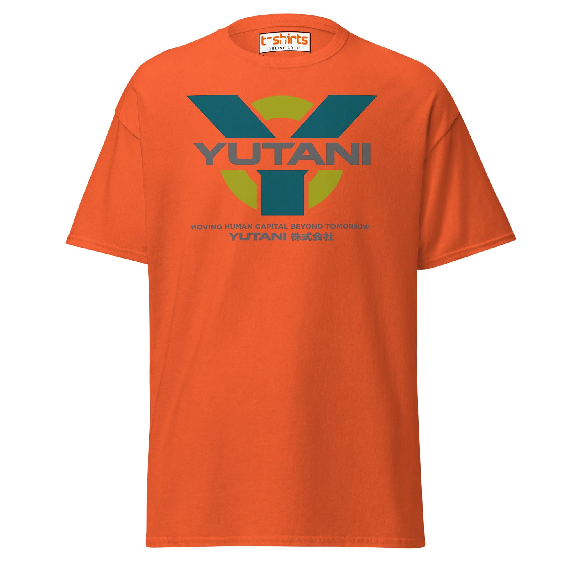 Yutani Corporation T-Shirt | Sci - Fi Parody Logo Tee - Orange - T-Shirts Online