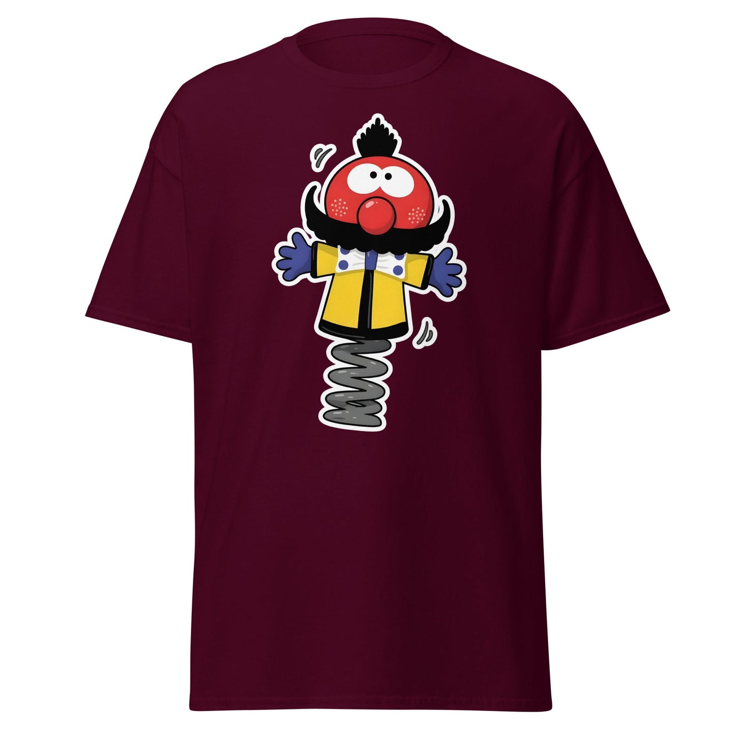 Zebedee Retro Fan T-Shirt | Magic Roundabout Inspired Tee - Maroon - T-Shirts Online