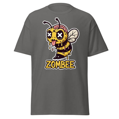 Zombee T-Shirt – Funny Zombie Bee Horror Pun Graphic Tee - Charcoal - T-Shirts Online