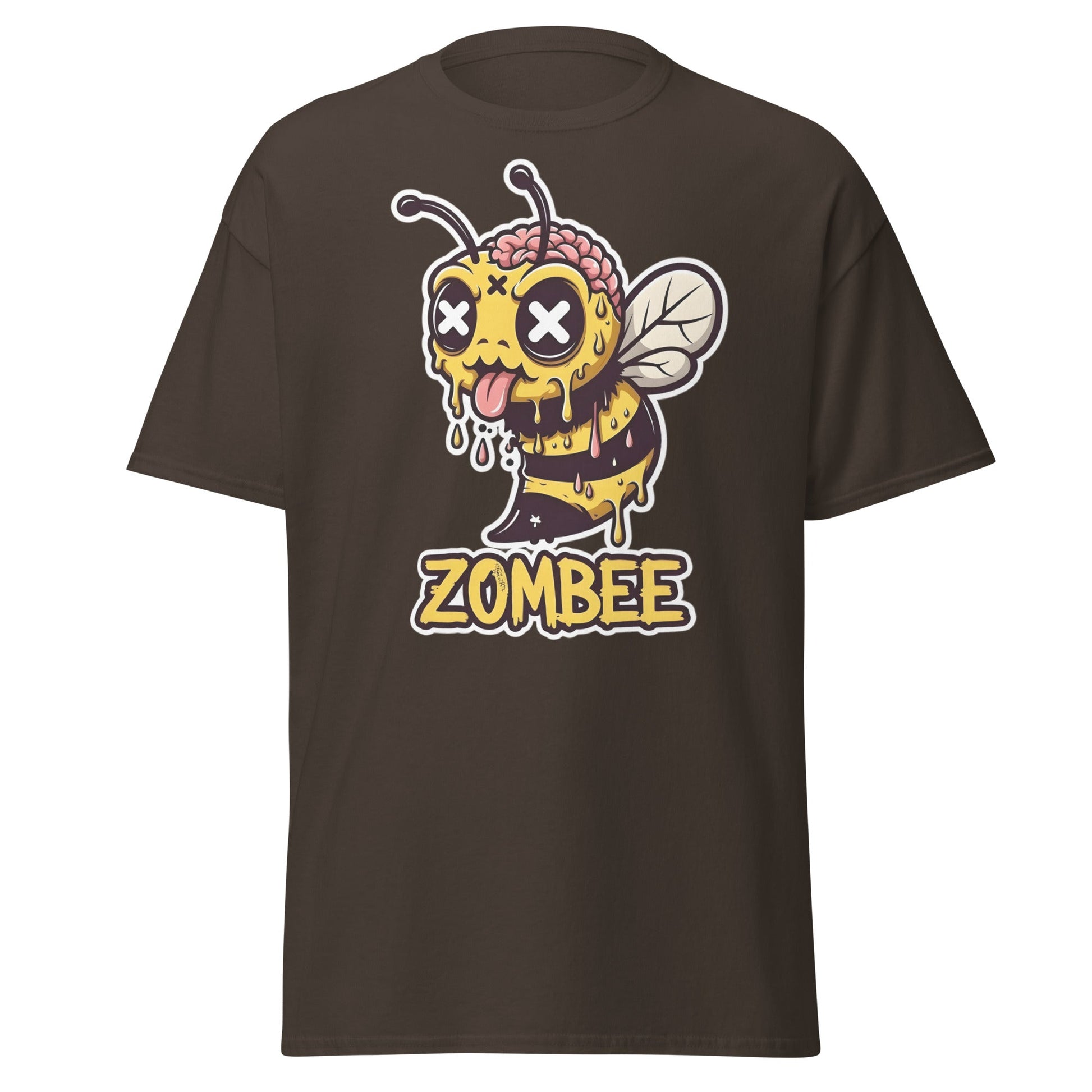 Zombee T-Shirt – Funny Zombie Bee Horror Pun Graphic Tee - Dark Chocolate - T-Shirts Online