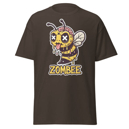 Zombee T-Shirt – Funny Zombie Bee Horror Pun Graphic Tee - Dark Chocolate - T-Shirts Online