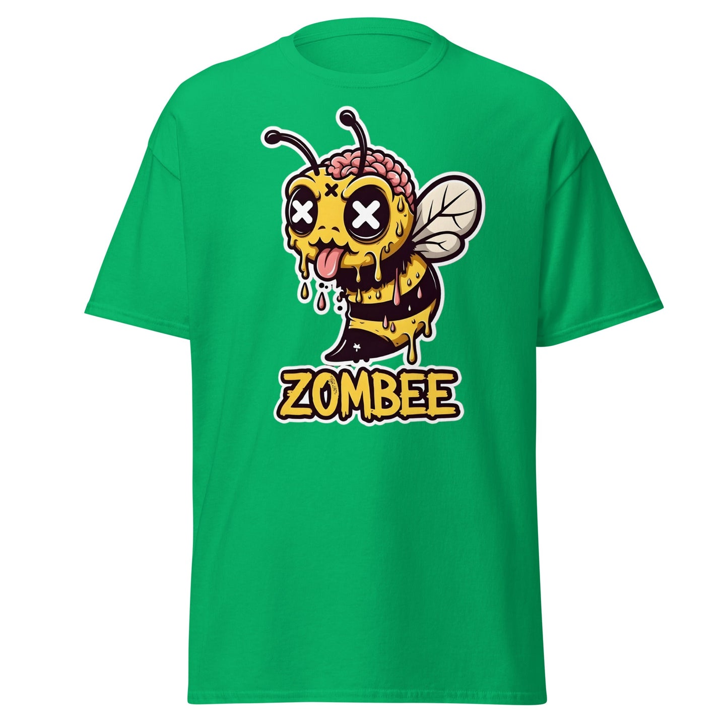 Zombee T-Shirt – Funny Zombie Bee Horror Pun Graphic Tee - Irish Green - T-Shirts Online
