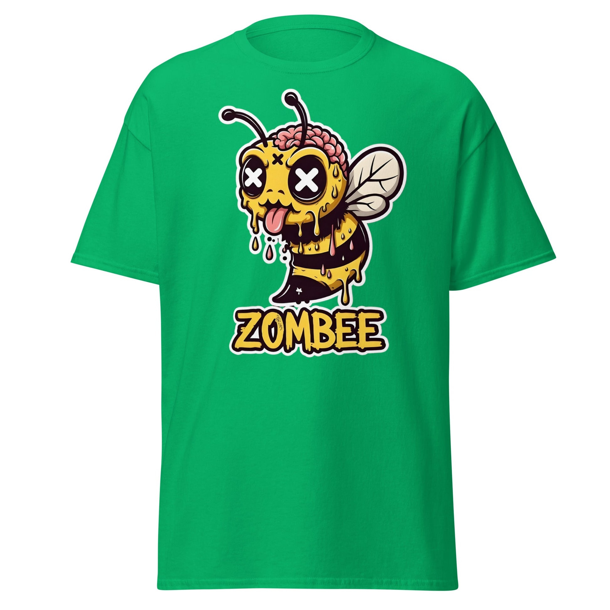 Zombee T-Shirt – Funny Zombie Bee Horror Pun Graphic Tee - Irish Green - T-Shirts Online