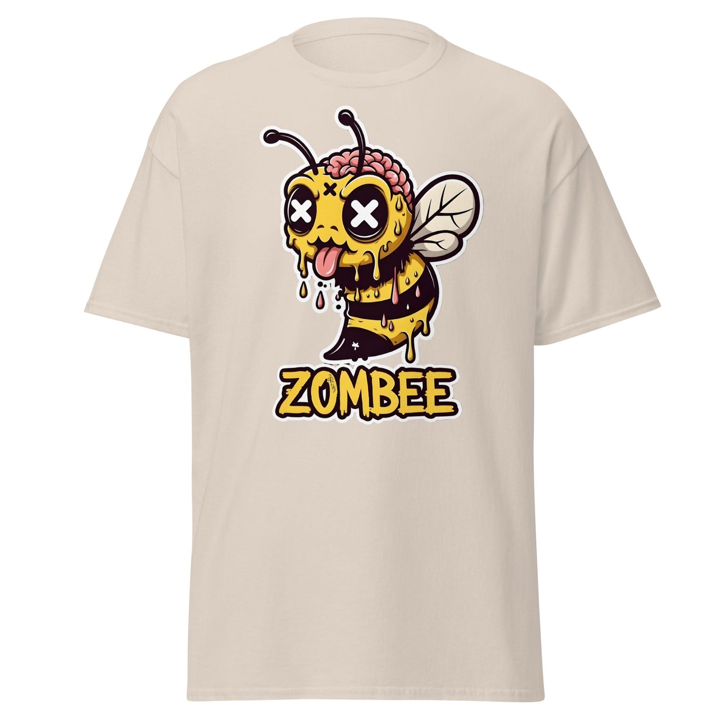 Zombee T-Shirt – Funny Zombie Bee Horror Pun Graphic Tee - Natural - T-Shirts Online