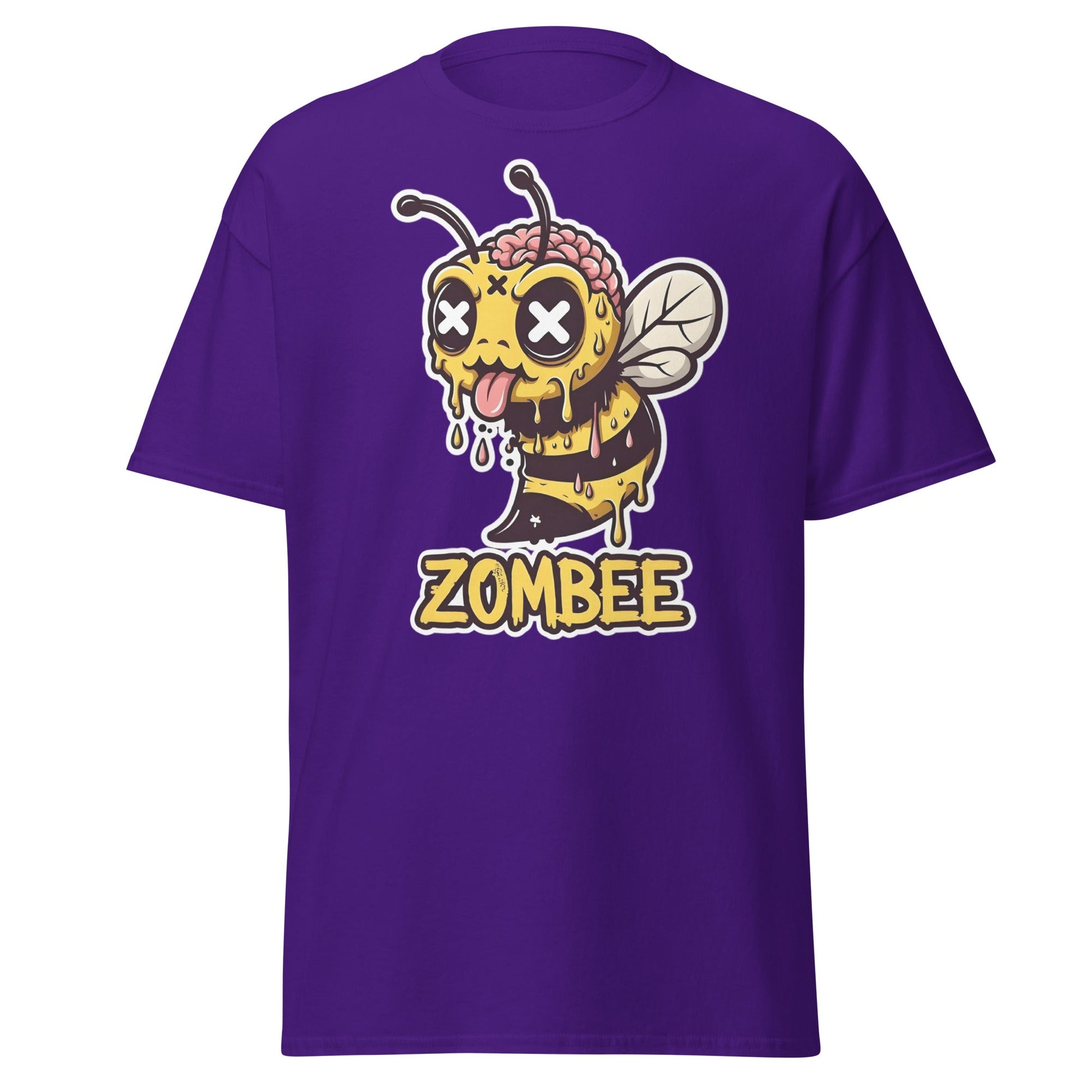 Zombee T-Shirt – Funny Zombie Bee Horror Pun Graphic Tee - Purple - T-Shirts Online