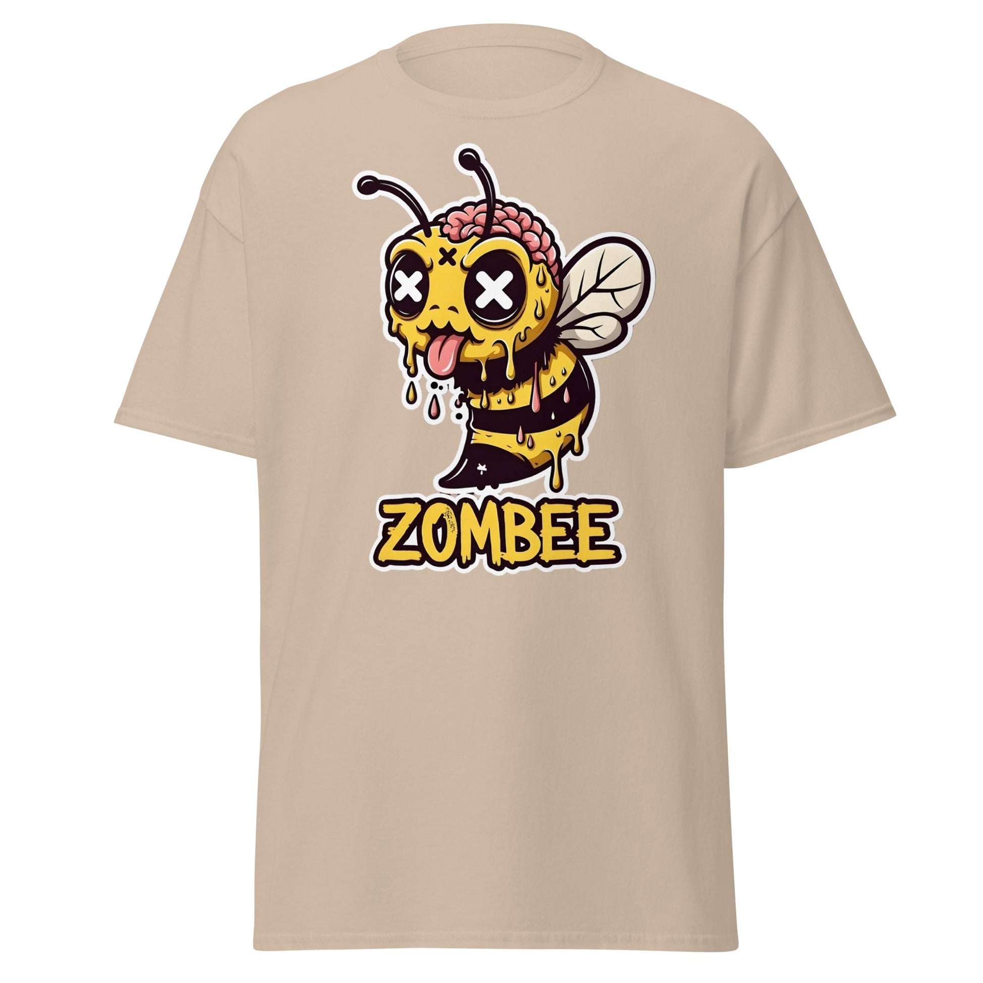 Zombee T-Shirt – Funny Zombie Bee Horror Pun Graphic Tee - Sand - T-Shirts Online