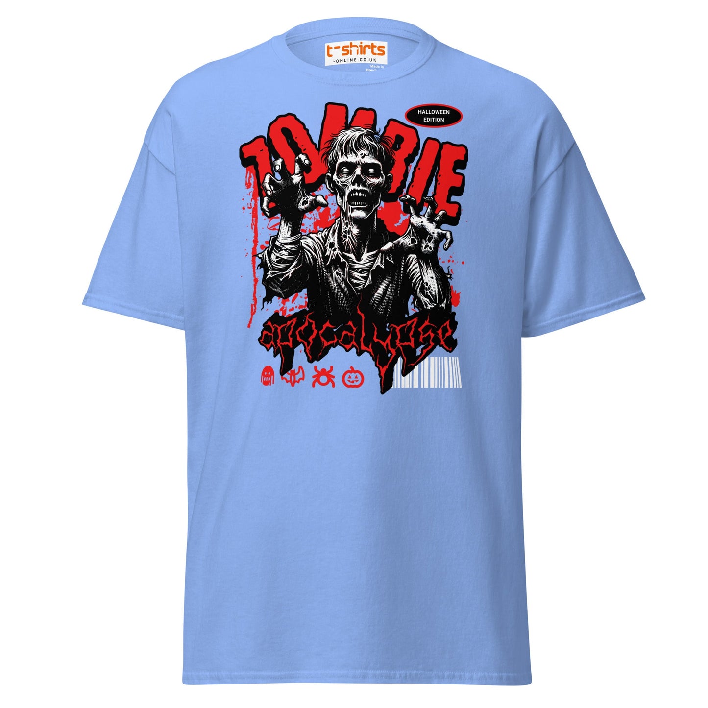Zombie Apocalypse Halloween T-Shirt - Carolina Blue - T-Shirts Online