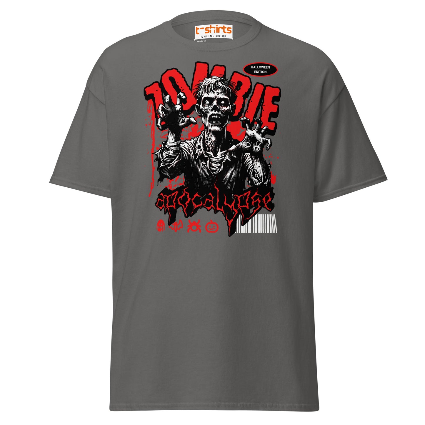 Zombie Apocalypse Halloween T-Shirt - Charcoal - T-Shirts Online