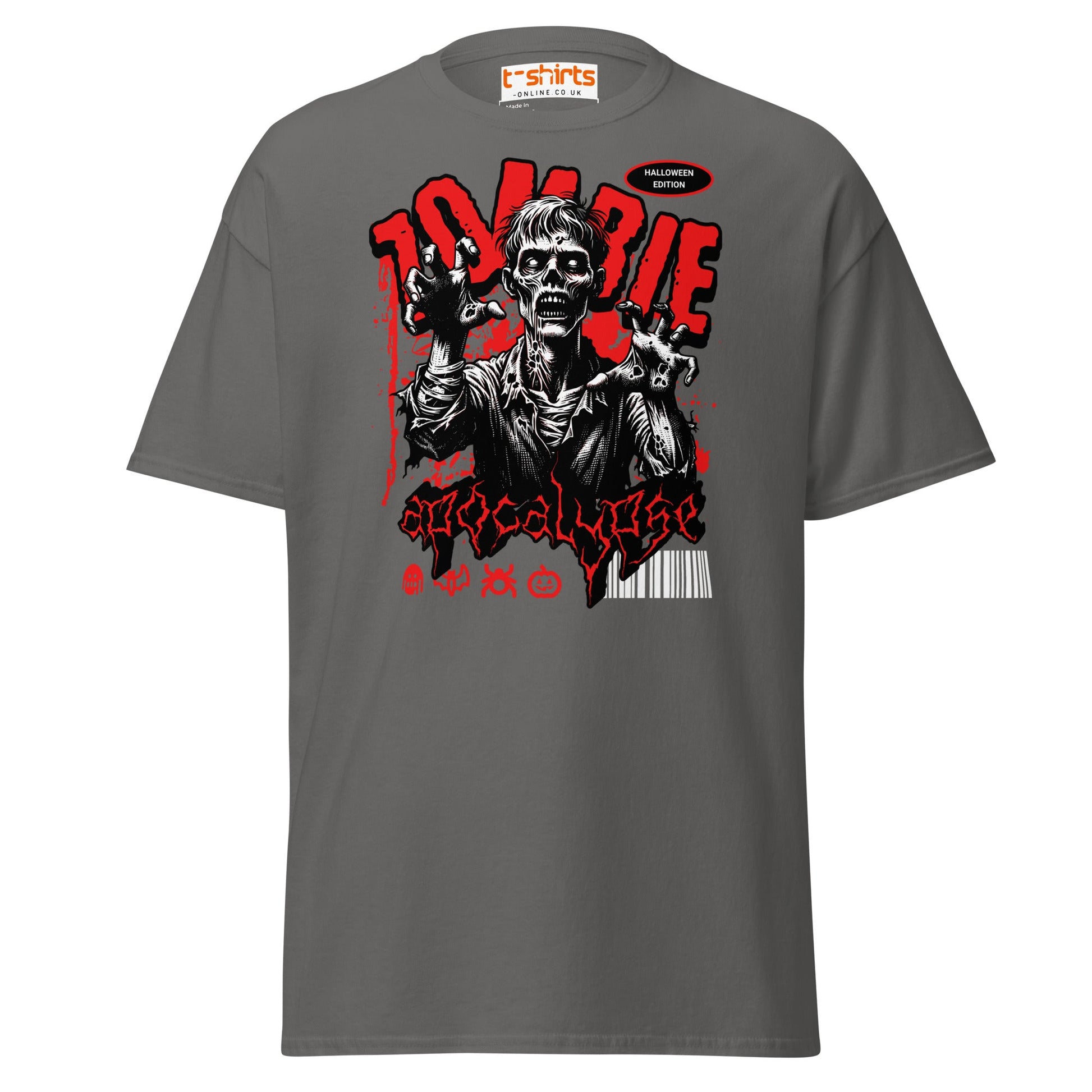 Zombie Apocalypse Halloween T-Shirt - Charcoal - T-Shirts Online