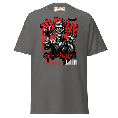 Zombie Apocalypse Halloween T-Shirt - Charcoal - T-Shirts Online