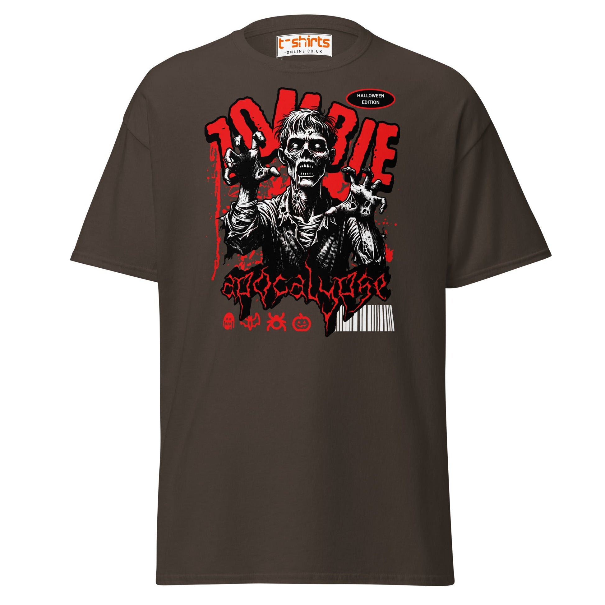 Zombie Apocalypse Halloween T-Shirt - Dark Chocolate - T-Shirts Online