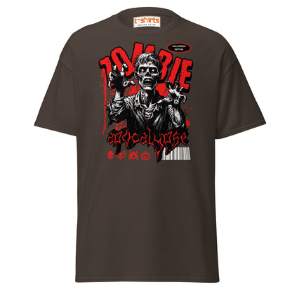 Zombie Apocalypse Halloween T-Shirt - Dark Chocolate - T-Shirts Online