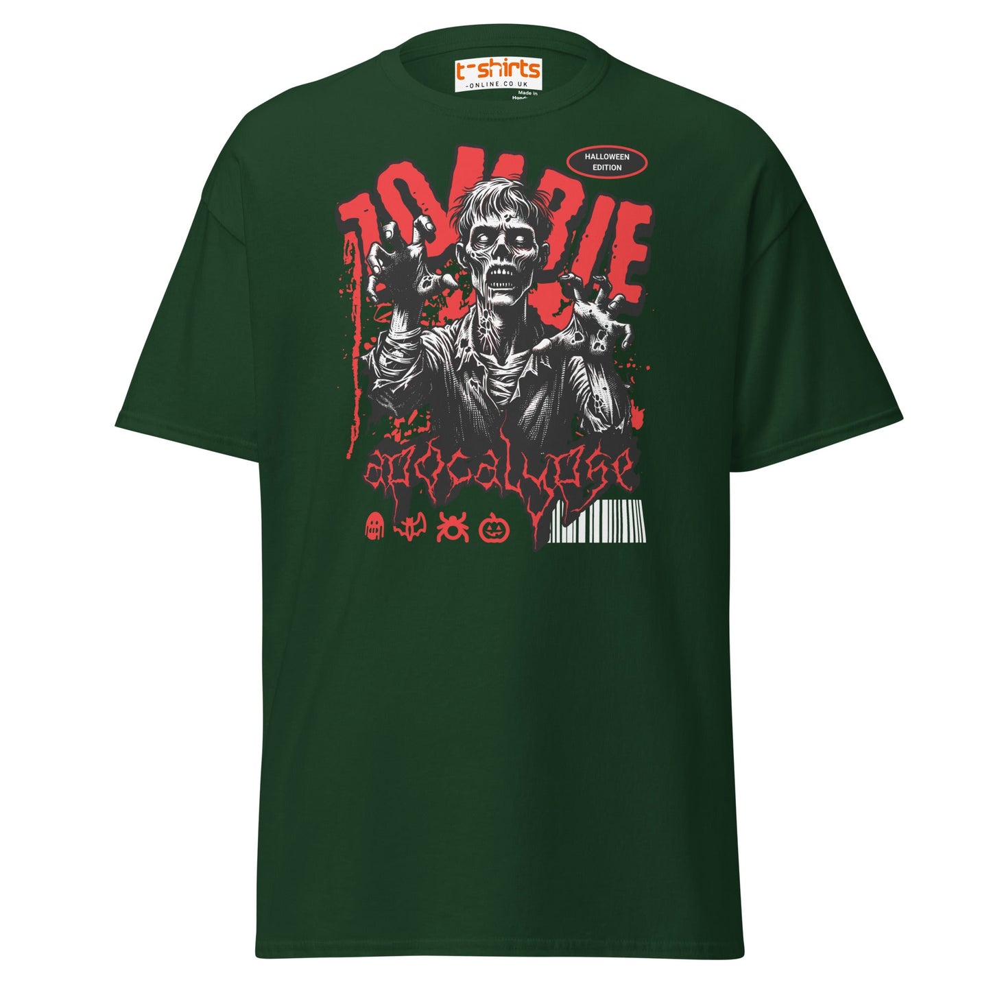 Zombie Apocalypse Halloween T-Shirt - Forest Green - T-Shirts Online