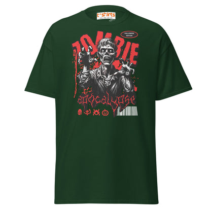 Zombie Apocalypse Halloween T-Shirt - Forest Green - T-Shirts Online