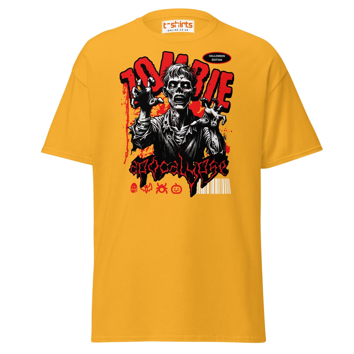 Zombie Apocalypse Halloween T-Shirt - Gold - T-Shirts Online