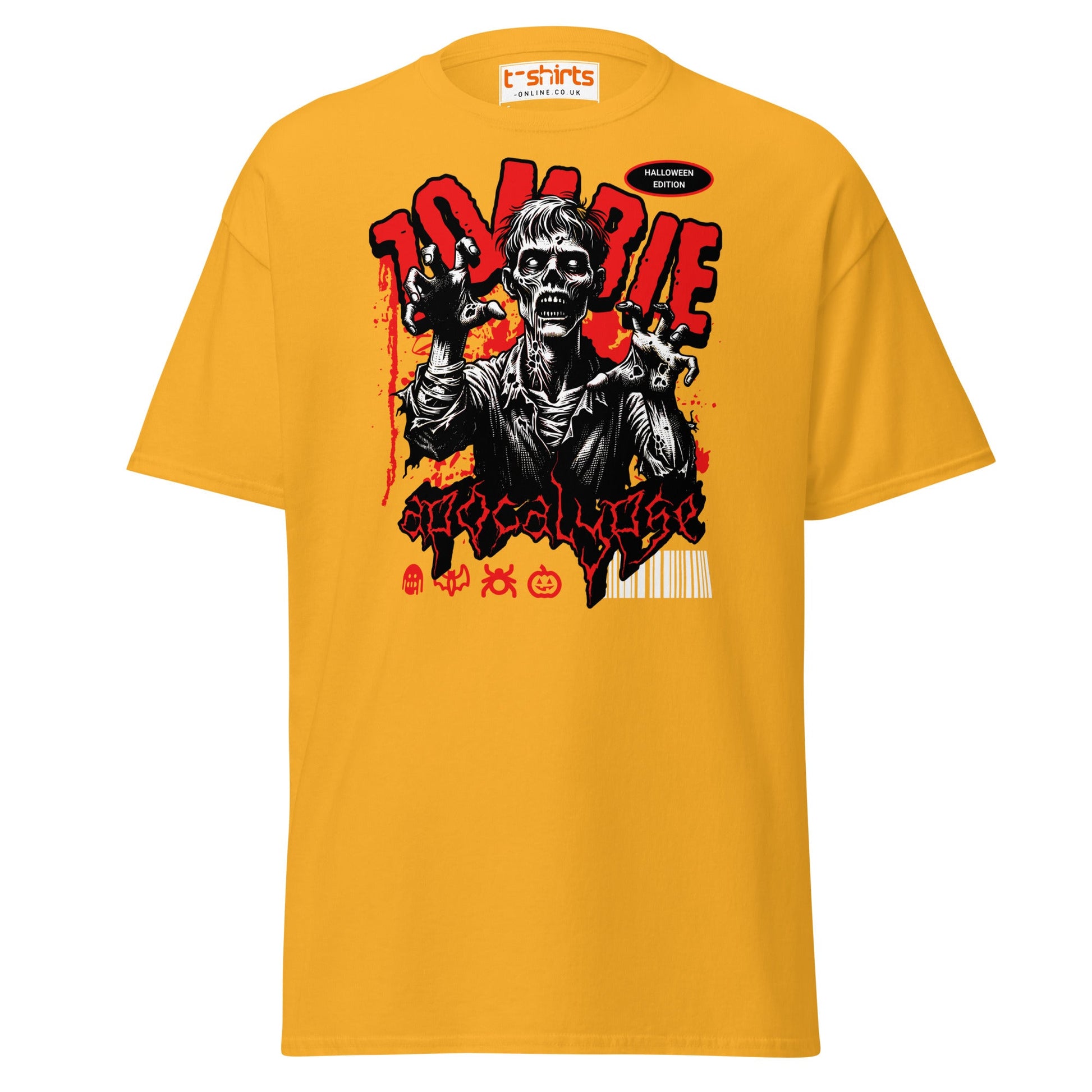 Zombie Apocalypse Halloween T-Shirt - Gold - T-Shirts Online