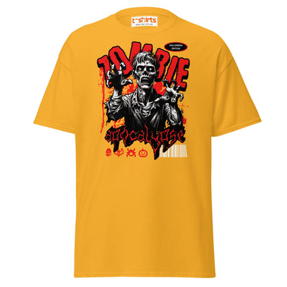 Zombie Apocalypse Halloween T-Shirt - Gold - T-Shirts Online