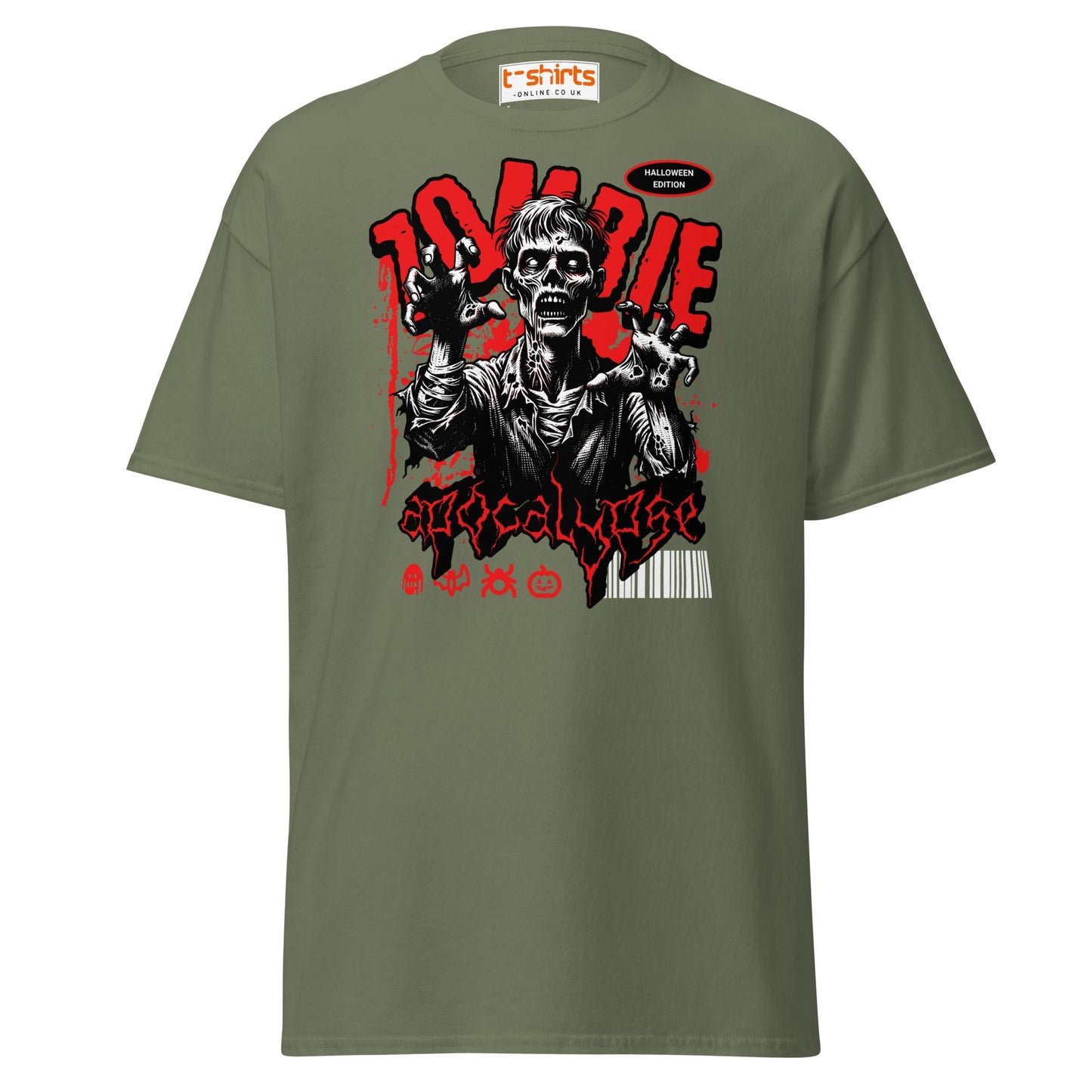 Zombie Apocalypse Halloween T-Shirt - Military Green - T-Shirts Online