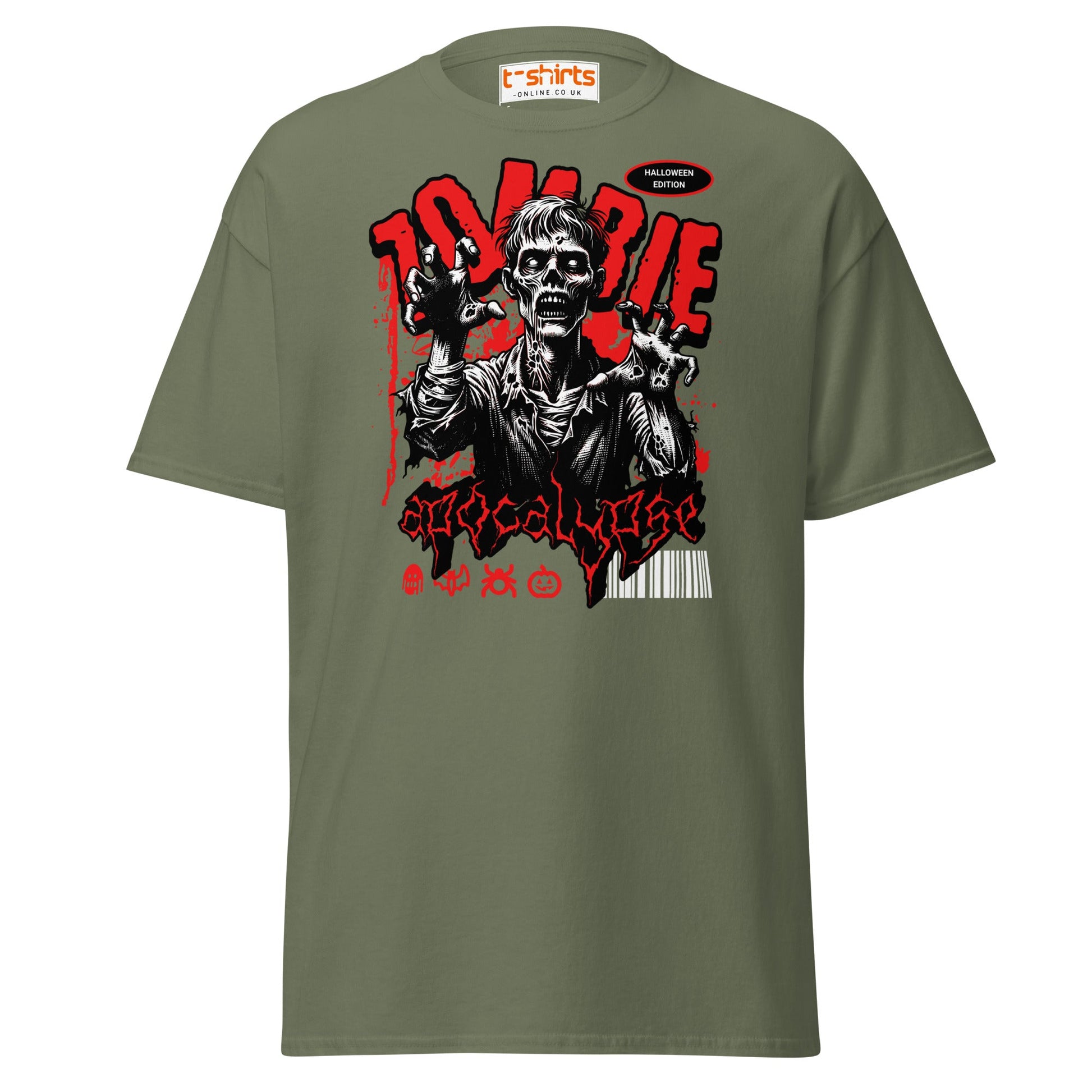 Zombie Apocalypse Halloween T-Shirt - Military Green - T-Shirts Online