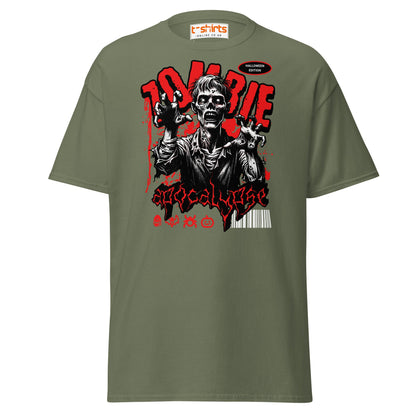 Zombie Apocalypse Halloween T-Shirt - Military Green - T-Shirts Online