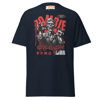 Zombie Apocalypse Halloween T-Shirt - Navy - T-Shirts Online