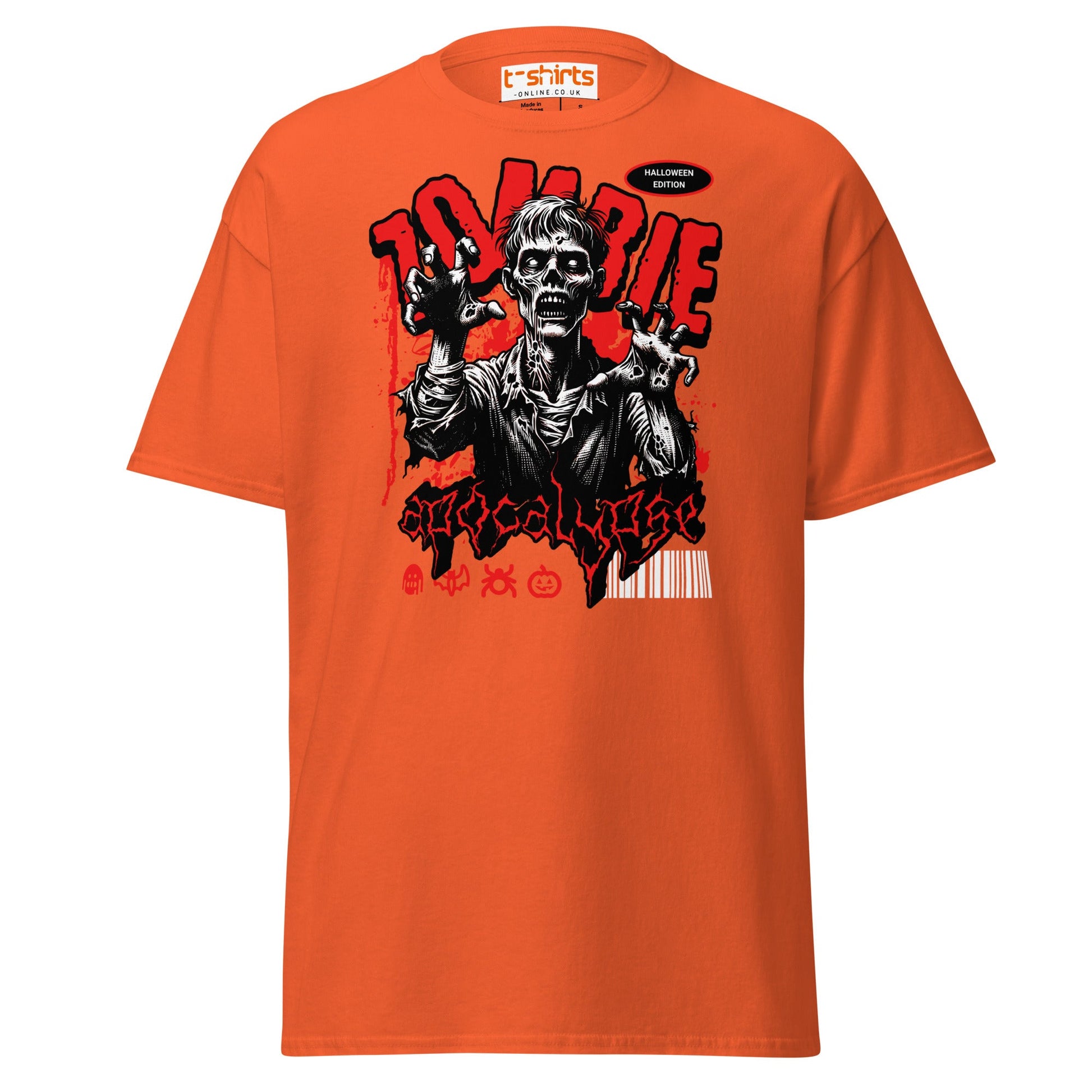 Zombie Apocalypse Halloween T-Shirt - Orange - T-Shirts Online
