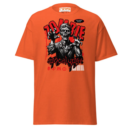 Zombie Apocalypse Halloween T-Shirt - Orange - T-Shirts Online