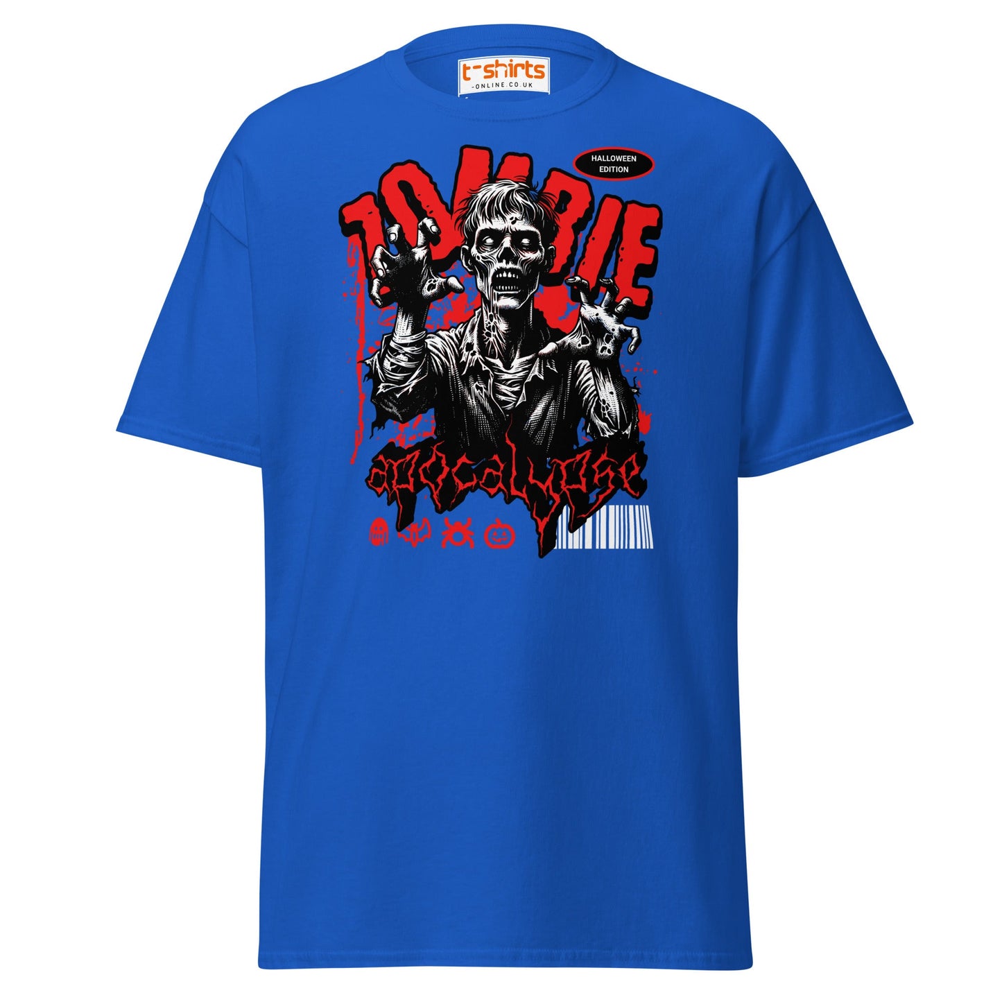 Zombie Apocalypse Halloween T-Shirt - Royal - T-Shirts Online