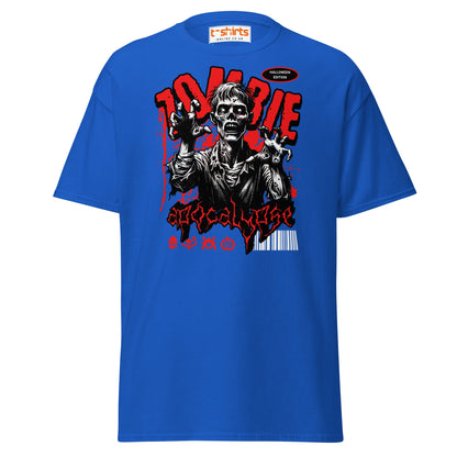 Zombie Apocalypse Halloween T-Shirt - Royal - T-Shirts Online