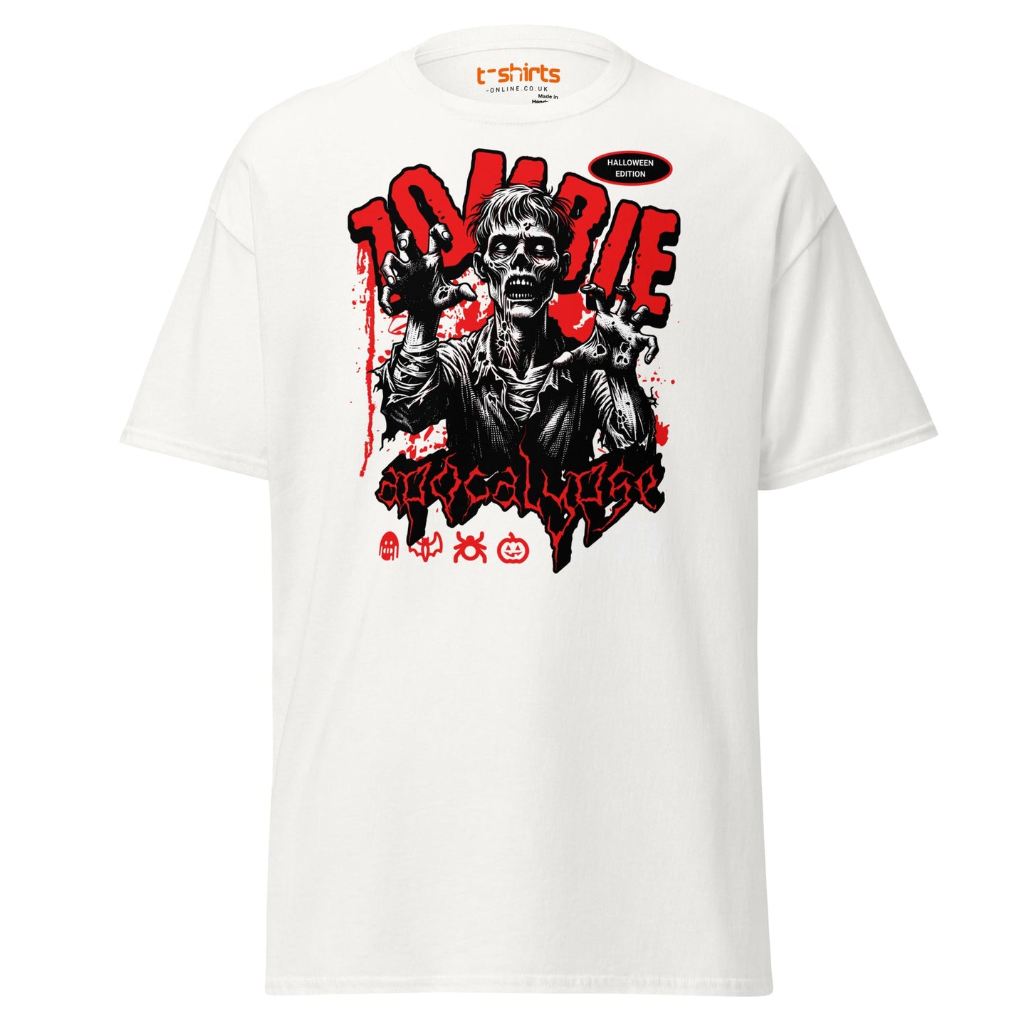 Zombie Apocalypse Halloween T-Shirt - White - T-Shirts Online