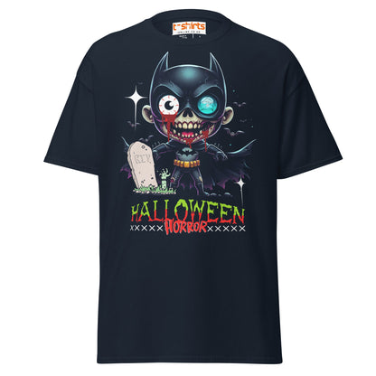 Zombie Batman Parody T-Shirt | Halloween Horror Tee - Navy - T-Shirts Online