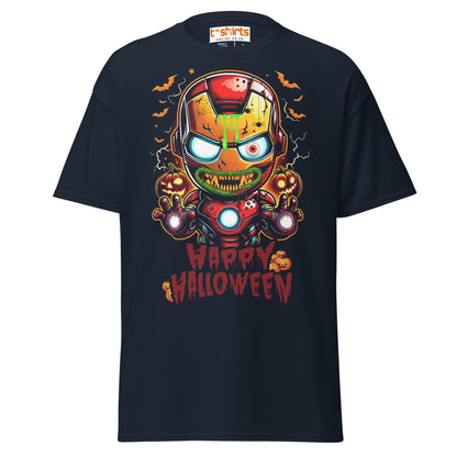 Zombie Iron Man T-Shirt | Halloween Parody Horror Tee - Navy - T-Shirts Online