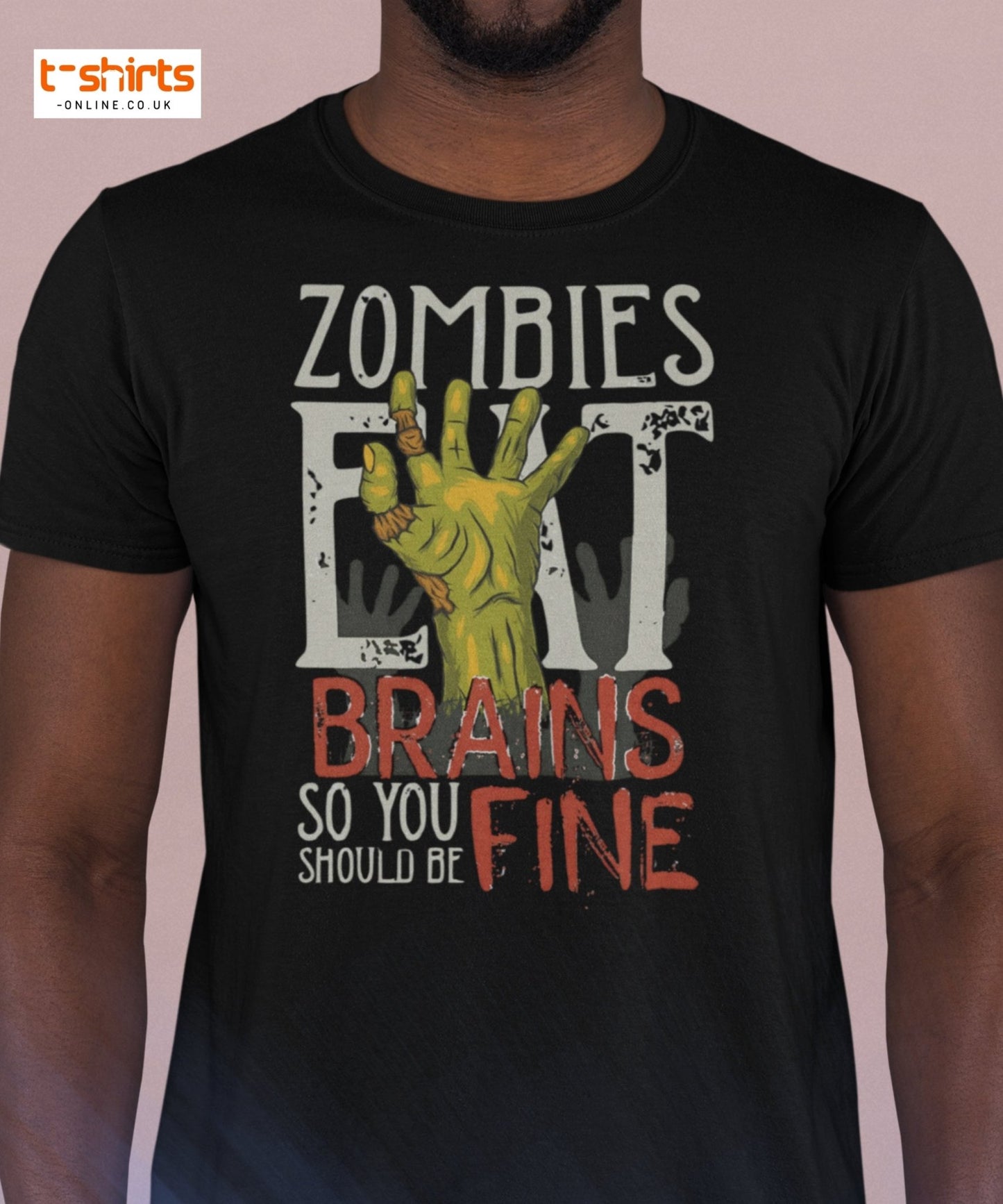 Zombies Eat Brains T-Shirt | Funny Horror Humor Tee - Black - T-Shirts Online