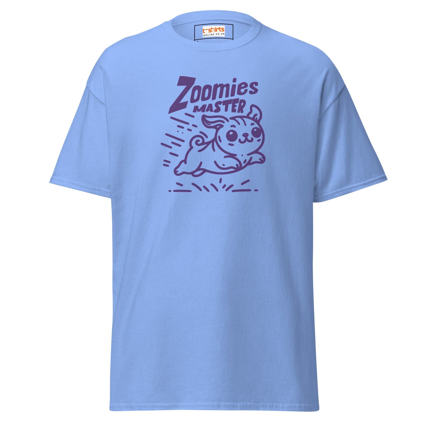 Zoomies Master | Bold Dog T-Shirt - Carolina Blue - T-Shirts Online
